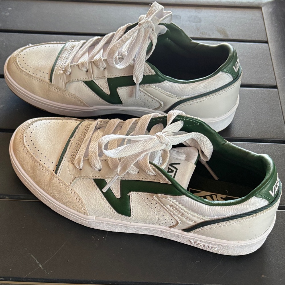 Vans White Green Sneakers Lowland CC Suede Serio Collection 7.5